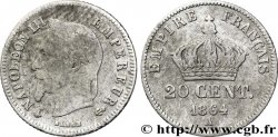 20 centimes Napoléon III, tête laurée, petit module 1864 Paris F.149/1