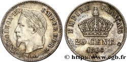 20 centimes Napoléon III, tête laurée, petit module 1866 Paris F.149/4