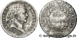 Demi-franc Napoléon Ier tête laurée, République française 1808 La Rochelle F./