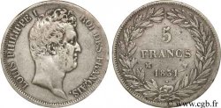 5 francs type Tiolier avec le I, tranche en creux 1831 Toulouse F.315/22