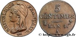 5 centimes Dupré, petit module 1796 Paris F.113/1