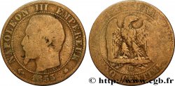 Cinq centimes Napoléon III, tête nue 1855 Strasbourg F.116/21