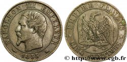 Cinq centimes Napoléon III, tête nue 1855 Bordeaux F.116/24