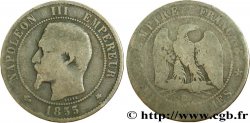 Dix centimes Napoléon III, tête nue 1855 Strasbourg F.133/24 B8