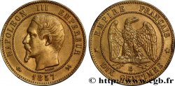 Dix centimes Napoléon III, tête nue 1857 Rouen F.133/42 TTB48