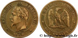 Dix centimes Napoléon III, tête laurée 1864 Strasbourg F.134/14