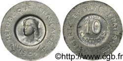 Essai en aluminium de 10 centimes Rude, surchargé 1909 Paris VG.4637  TTB48