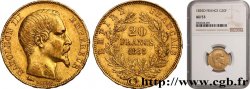 20 francs or Napoléon III, tête nue, Grand Lion 1855 Lyon F.531/8