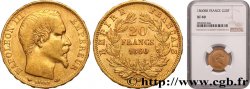 20 francs or Napoléon III, tête nue 1860 Strasbourg F.531/20