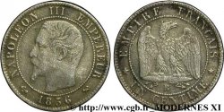 Un centime Napoléon III, tête nue, argenté 1856 Rouen F.102/26