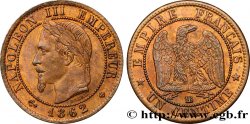 Un centime Napoléon III, tête laurée 1862 Strasbourg F.103/5