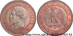 Deux centimes Napoléon III, tête nue, grand D et grand lion 1854 Lyon F.107/12