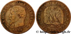 Deux centimes Napoléon III, tête nue 1854 Lyon F.107/13