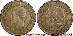 Deux centimes Napoléon III, tête nue, petit D et grand lion 1854 Lyon F.107/14
