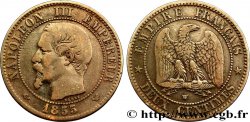 Deux centimes Napoléon III, tête nue 1855 Lille F.107/37