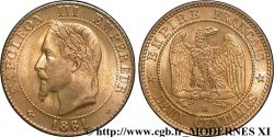 Deux centimes Napoléon III, tête laurée, buste provisoire 1861 Strasbourg F.108/2 SPL63