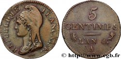 5 centimes Dupré, petit module 1796 Paris F.113/1