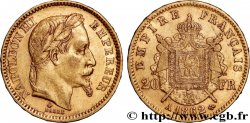 20 francs or Napoléon III, tête laurée, grand A 1862 Paris F.532/4
