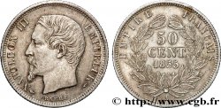 50 centimes Napoléon III, tête nue 1855 Paris F.187/3 XF