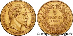 5 francs or Napoléon III, tête laurée 1862 Strasbourg F.502/2