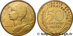 50 centimes Marianne, col à trois plis 1962 Paris F.197/2