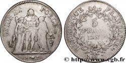 5 francs Union et Force, Union serré, avec glands intérieurs et gland extérieur 1802 Perpignan F.288/184