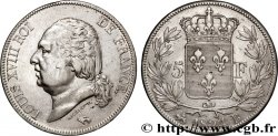 5 francs Louis XVIII, tête nue 1824 Rouen F.309/89