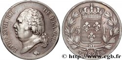 5 francs Louis XVIII, tête nue 1824 Lille F.309/98