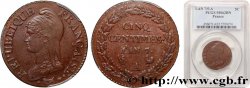 Cinq centimes Dupré, grand module 1799 Paris F.115/46 SUP62 PCGS