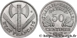 50 centimes Francisque, légère 1943 F.196/2
