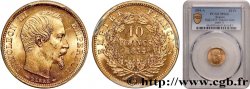 10 francs or Napoléon III, tête nue, petit module, tranche lisse 1854 Paris F.505/1