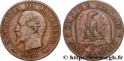 Cinq centimes Napoléon III, tête nue 1856 Lyon F.116/33
