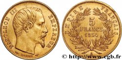 5 francs or Napoléon III, tête nue, petit module, tranche lisse 1854 Paris F.500/1