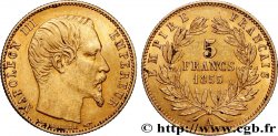 5 francs or Napoléon III, tête nue, petit module, tranche cannelée 1855 Paris F.500A/2