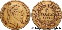 5 francs or Napoléon III, tête laurée 1865 Strasbourg F.502/8