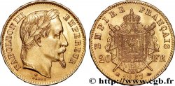 20 francs or Napoléon III, tête laurée 1867 Strasbourg F.532/16
