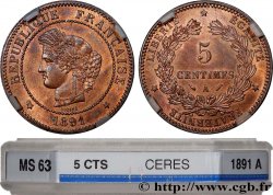 5 centimes Cérès 1891 Paris F.118/33