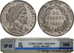 Concours de 20 francs, essai en étain attribué à Malbet 1849 VG.3029 var