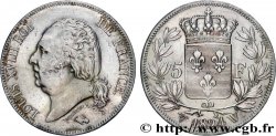 5 francs Louis XVIII, tête nue 1824 Lille F.309/98