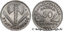 50 centimes Francisque, légère 1943 F.196/2