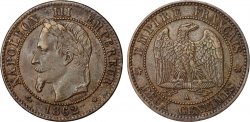 Deux centimes Napoléon III, tête laurée, buste définitif 1862 Paris F.108A/4