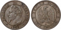 Deux centimes Napoléon III, tête laurée, buste définitif 1862 Paris F.108A/4