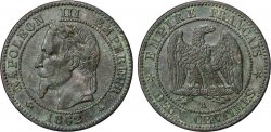 Deux centimes Napoléon III, tête laurée, buste définitif 1862 Paris F.108A/4