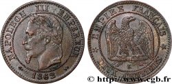 Deux centimes Napoléon III, tête laurée 1862 Bordeaux F.108A/7