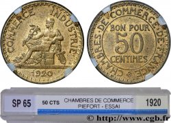 Essai-piéfort de 50 centimes Chambres de commerce 1920 Paris GEM.82 EP