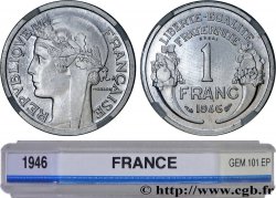 Essai-piéfort de 1 franc Morlon, légère 1946 GEM.101 EP