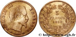 5 francs or Napoléon III, tête nue, grand module 1859 Paris F.501/7