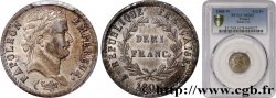Demi-franc Napoléon Ier tête laurée, République française 1808 Lille F.177/16