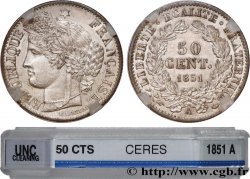 50 centimes Cérès, IIe République 1851 Paris F.184/5
