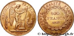 100 francs or Génie, tranche inscrite en relief Liberté Égalité Fraternité 1907 Paris F.553/1